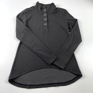 Merrell Sweater Women Size Large Indira Snap Placket Pullover Gray Long Sleeves